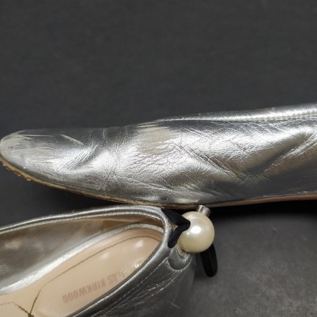 Nicholas Kirkwood scarpe donna ballerine argento n° 40 usate