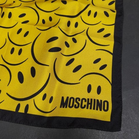 Foulard Moschino soggetto smiles 63x63 cm 100% seta nuovo