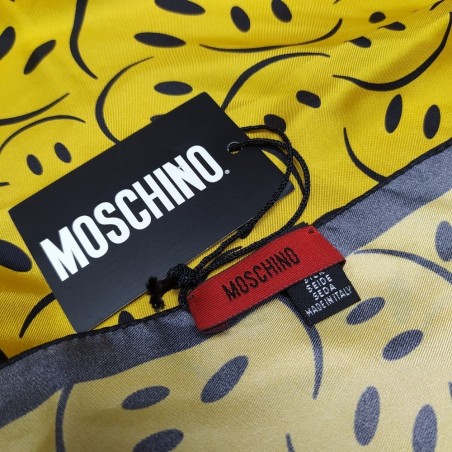 Foulard Moschino soggetto smiles 63x63 cm 100% seta nuovo