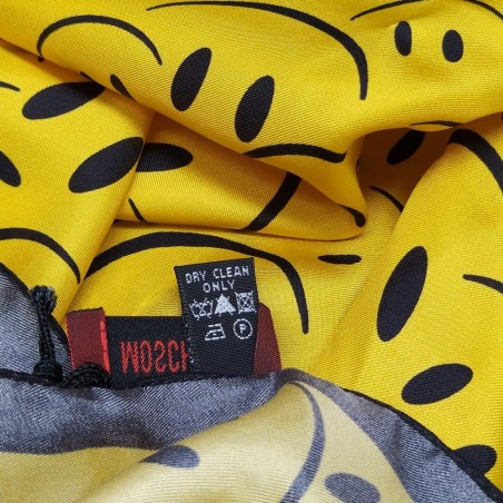 Foulard Moschino soggetto smiles 63x63 cm 100% seta nuovo