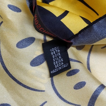 Foulard Moschino soggetto smiles 63x63 cm 100% seta nuovo
