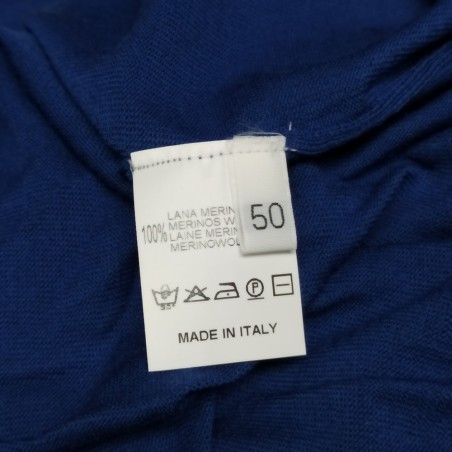 Maglioncino uomo Luxury Cashmere 100% lana merinos blu royal tg. 50 nuovo