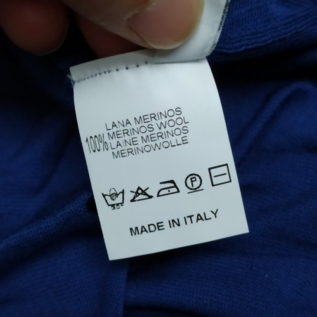 Maglioncino uomo Luxury Cashmere 100% lana merinos blu royal tg. 50 nuovo
