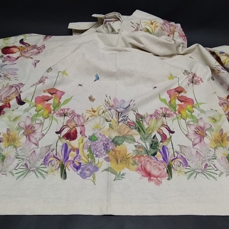 Tovaglia floreale G.P. Palombella Iris in misto lino – 180x270 cm – nuova