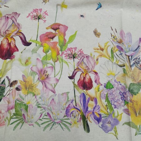 Tovaglia floreale G.P. Palombella Iris in misto lino – 180x270 cm – nuova