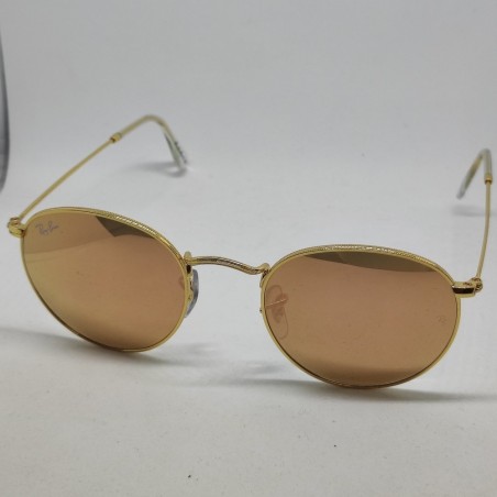 Occhiali sole uomo Ray-Ban RB3447 lenti rosa montatura oro usati pari nuovo