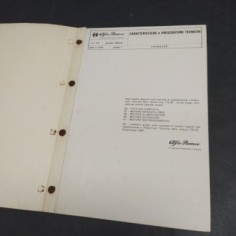 Caratteristiche e prescrizioni tecniche Alfa Romeo Giulia Diesel 1976. Polvere 2