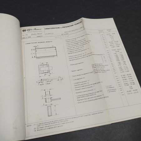Caratteristiche e prescrizioni tecniche Alfa Romeo Giulia Diesel 1976. Polvere