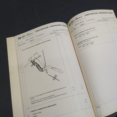 Caratteristiche e prescrizioni tecniche Alfa Romeo Giulia Diesel 1976. Polvere