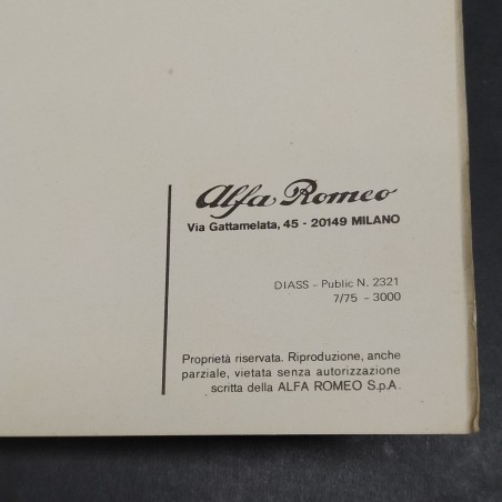 Caratteristiche e prescrizioni tecniche Alfa Romeo Alfetta 116, classe 1600