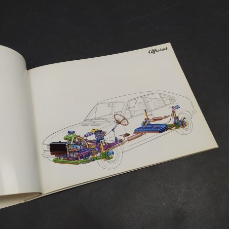 Libretto con le caratteristiche delle vetture Alfa Romeo Alfasud e foto. Pieghe