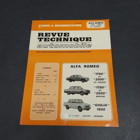 Rivista Revue Technique Automobile in francese, anni '80 sull'Alfa Romeo