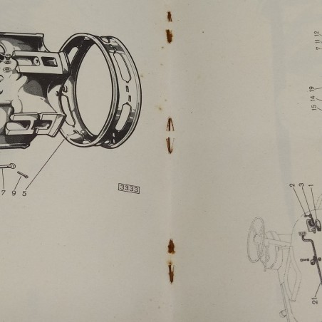Catalogo parti di ricambio autocarri OM Tigre, prima edizione 1959. Macchie