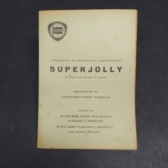 Supplemento libretto uso e manutenzione vetture Lancia Superjolly. Macchie