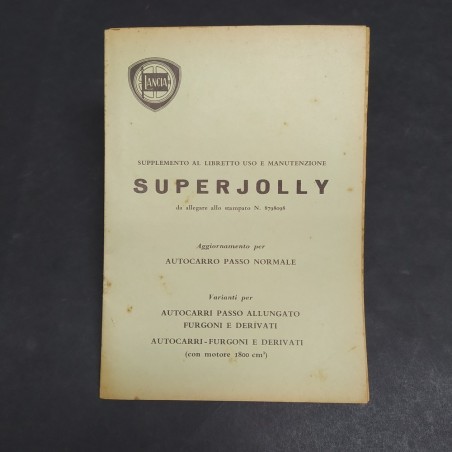 Supplemento libretto uso e manutenzione vetture Lancia Superjolly. Macchie