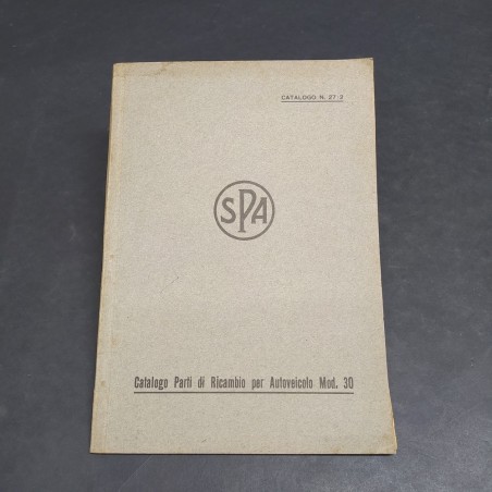 Catalogo parti di ricambio per veicoli SPA mod. 30, 1940. Rilegatura con strappi