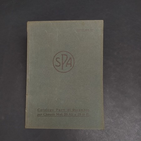 Catalogo parti di ricambio SPA chassis 25 AU/RE, 1935. Rilegatura con strappi