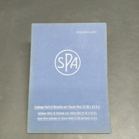 Catalogo di ricambi vetture SPA chassis 25 AU/RE, 1930. Aloni e ingiallimenti