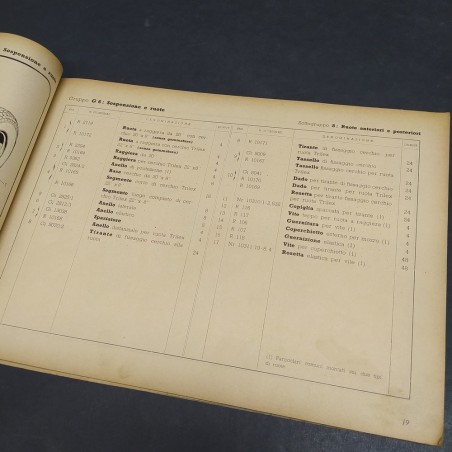 Catalogo parti di ricambio rimorchi Viberti tipo 140/140L, 1° ed 1947. Strappi