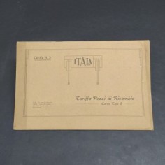 Libretto tariffe dei pezzi di ricambio per carri Itala di tipo 9, 1916. Discreto