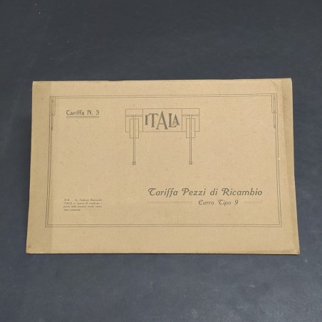 Libretto tariffe dei pezzi di ricambio per carri Itala di tipo 9, 1916. Discreto