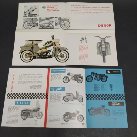 Lotto di 2 cataloghi di motociclette Stokvis, Puch, anni '60 in olandese. Buoni