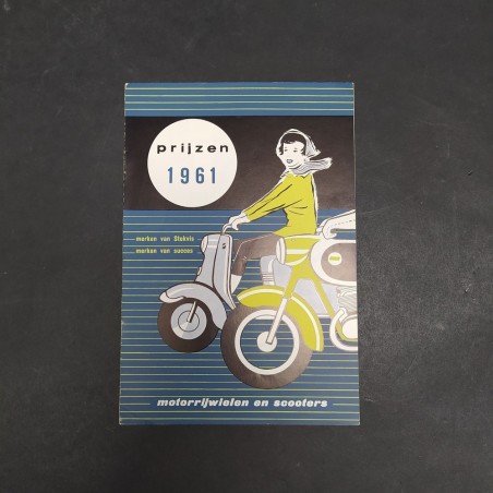 Catalogo delle motociclette, varie marche e prezzi del1961 in olandese. Buono