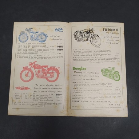 Catalogo di motociclette Motim, varie marche e modelli in olandese. Fioritura