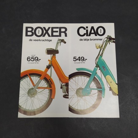 Catalogo di motociclette Piaggio Boxer, Ciao e Vespa in olandese. Buono