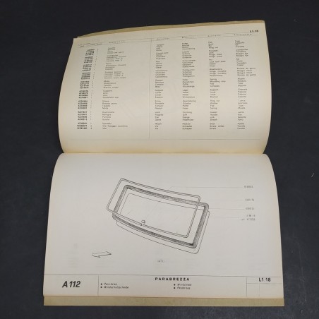 Catalogo parti di ricambio per carrozzeria auto Autobianchi A112, 1969. Grigio