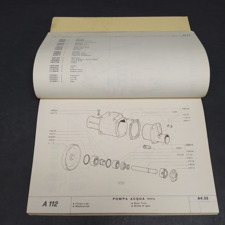Catalogo parti di ricambio per carrozzeria auto Autobianchi A112, 1970. Macchie