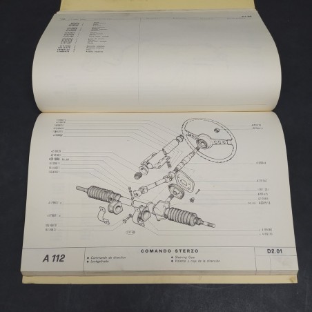 Catalogo parti di ricambio per carrozzeria auto Autobianchi A112, 1970. Macchie
