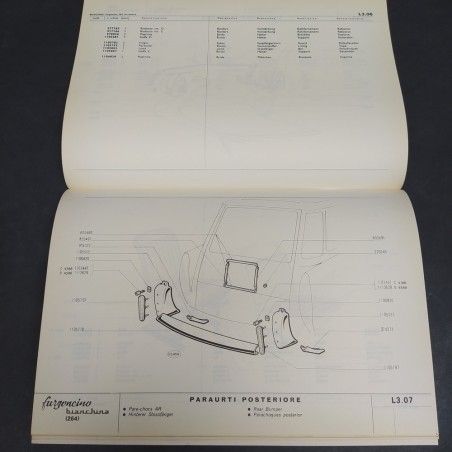 Catalogo parti di ricambio carrozzeria furgoncino Bianchina 264, 1968. Mediocre