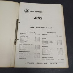 Libretto uso e manutenzione - Caratteristiche e dati Autobianchi A112. Mediocre 2
