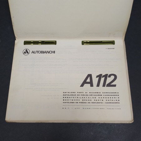 Raccoglitore Catalogo ricambi per carrozzeria Autobianchi A112, 1970. Macchie