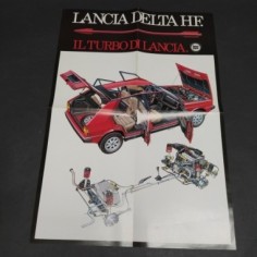 Manifesto delle vetture Lancia Delta HF 41x58 cm, disegni Bruno Betti. Discreto