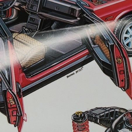 Manifesto delle vetture Lancia Delta HF 41x58 cm, disegni Bruno Betti. Discreto