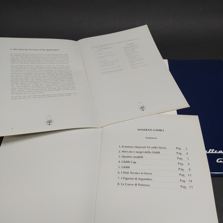 Cartellina stampa - Press Release auto Maserati Ghibli e Quattroporte. Inglese