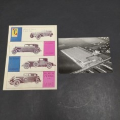 Lotto di due fotografie della pubblicità e dello stabilimento Pininfarina. Buono