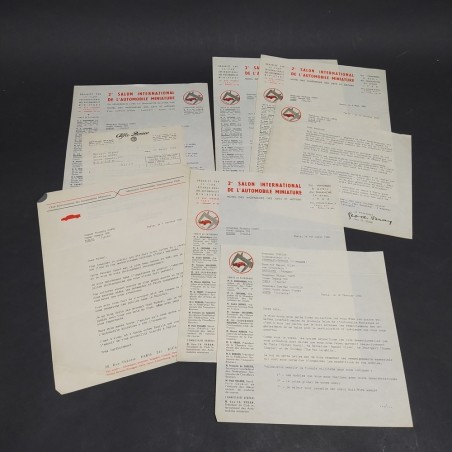 Lotto di 8 lettere a Michele Conti modellista di auto, francese e italiano