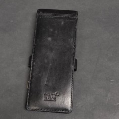 Montblanc astuccio portapenne in pelle nera – logo e dettagli metallici usato 2