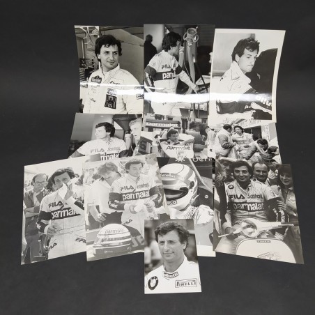 Lotto di 11 foto del pilota di F1 Patrese, anni '80. Condizioni discrete