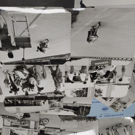 Lotto di 21 foto delle motociclette Demm e cartoncino Record Mondiali velocità