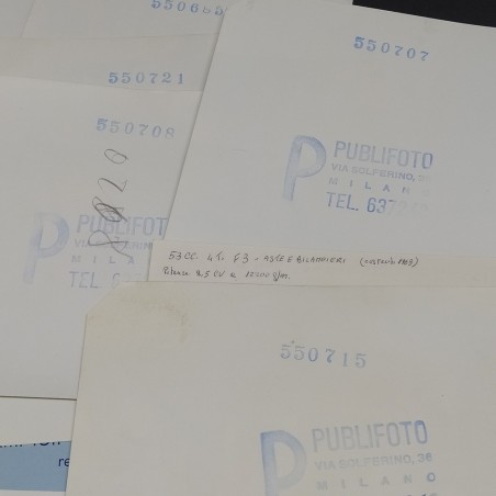 Lotto di 21 foto delle motociclette Demm e cartoncino Record Mondiali velocità