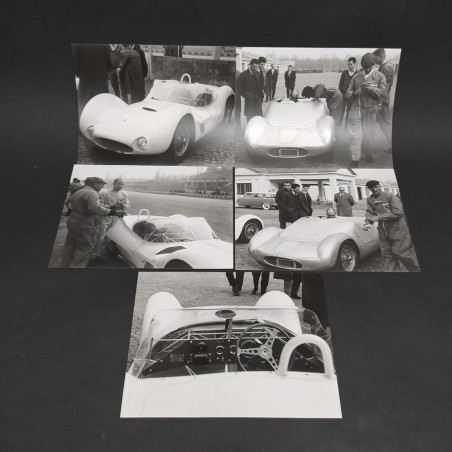 Lotto di 5 foto Maserati 24x18 cm, stampe moderne di foto antiche. Buone