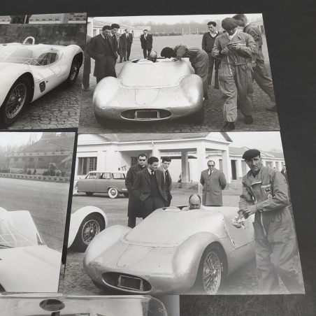 Lotto di 5 foto Maserati 24x18 cm, stampe moderne di foto antiche. Buone