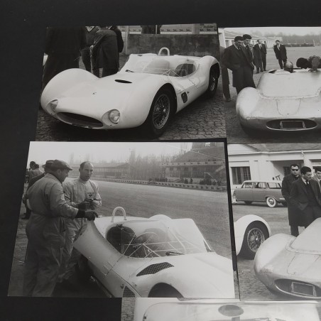 Lotto di 5 foto Maserati 24x18 cm, stampe moderne di foto antiche. Buone