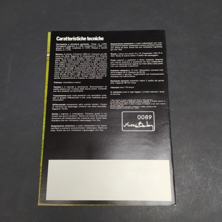 Catalogo delle vetture Fiat X 1-9. Condizioni discrete con spellature
