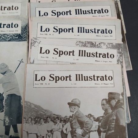 Lotto di 22 numeri della rivista Lo sport illustrato, anni 1920/21. Mediocri