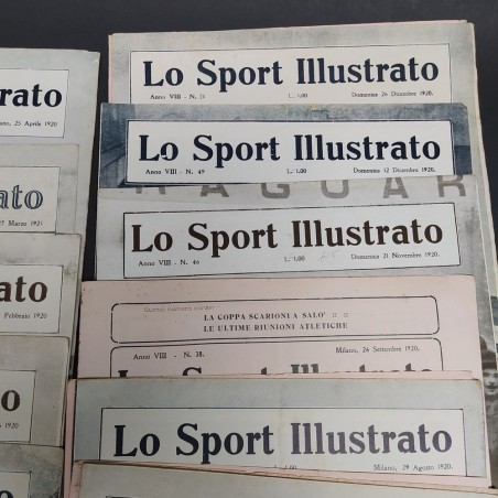 Lotto di 22 numeri della rivista Lo sport illustrato, anni 1920/21. Mediocri